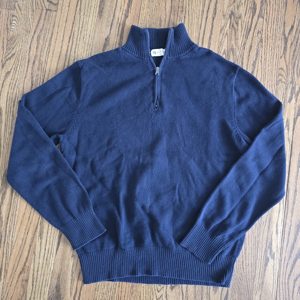 J. Crew Navy Blue Quarter-Zip Sweater Size: Medium